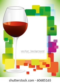 vector wine glass on background