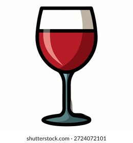 Vector de copa de vino sobre fondo blanco.