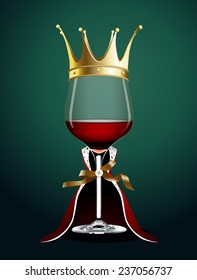 Vector of Wine glass in Princess Cloth