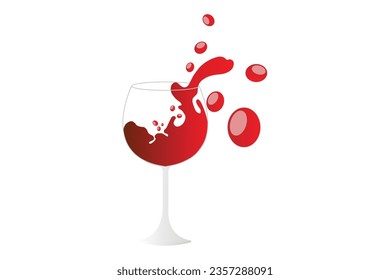 Vidrio vectorial con contenido de vino tinto