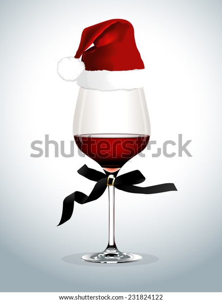 shirt with wine glass and santa hat