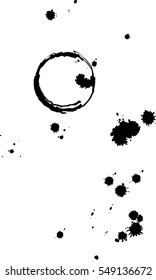 Vector wine glass stain circle and drops