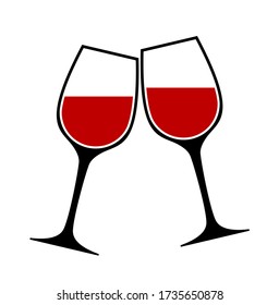 vector wine glasses isolated on white background