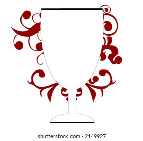 Vector Wine Goblet with Red Design