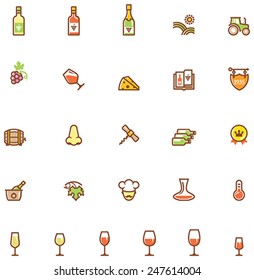 Vector wine icon set