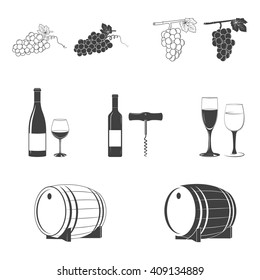 Vector wine icons. 