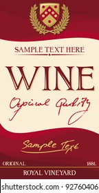 vector wine label 