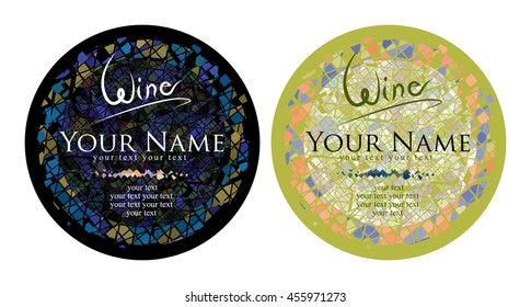 Vector Wine Label - Red Wine, White Wine