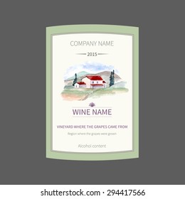 vector wine label template. It can be used for label, card, sticker, poster.