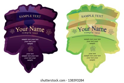 vector wine label , vine leaf vector