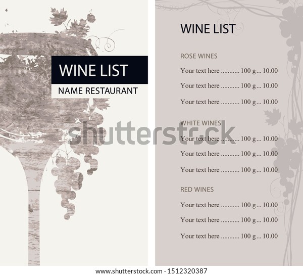 wine list for restaurant