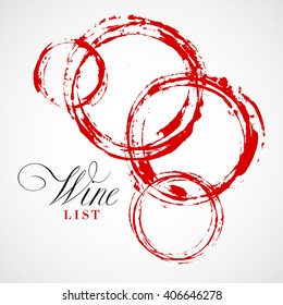 Vector wine list with stain icon