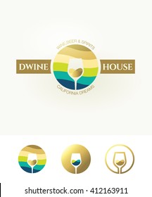 Vector wine logo, labels,symbol concept for your design. Logo template for alcohol company. Vintage badges and logos illustrations