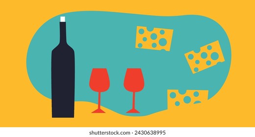 Vector. Concepto de amante del vino. Póster de tipografía de colores divertidos, diseño de impresión de ropa, menú de barra