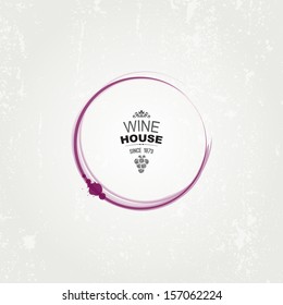 Vector wine stain icon label