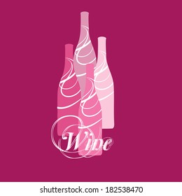 vector wine or vinegar bottles