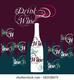 vector wine or vinegar bottles