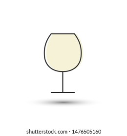 Vector wineglass icon. Drink alcoholic cocktail symbol. For design, web site design, logo, app, UX/UI 
