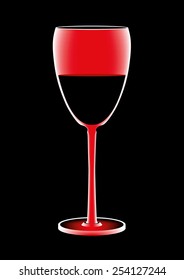vector wineglass on black background isolated illustration