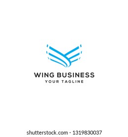 
vector wing logo. Shipping, business, success, money, team, company financial signs