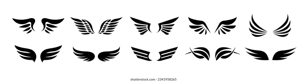 Vector Wings - elements for logo or emblem. Vector isolated on white.