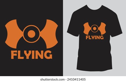 With vector wings, Flying T-shirt design editable layout