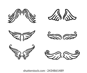 vector wings icon set. element for logo, label, emblem, sign.