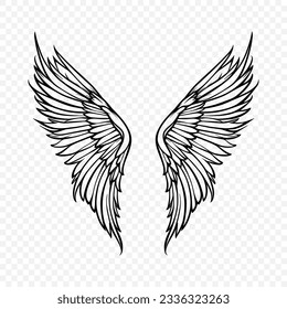 Vector Wings Icon. Vintage Angel Wings Icon, Design Template, Clipart. Cupid, Angel or Bird Wings. Vector illustration