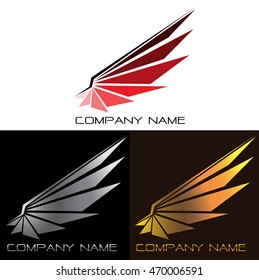 Vector wings logo company set design symbol illustration.