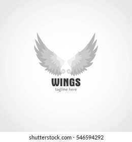 Vector wings logo Design Template. Logo company and icon wing flying, eagle wing brand and logotype wing bird vector illustration