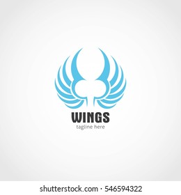 Vector wings logo Design Template. Logo company and icon wing flying, eagle wing brand and logotype wing bird vector illustration