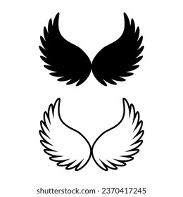 Vector wings logo isolated on white background