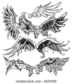 Vector wings set