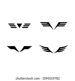 Vektorflügel-Set. Flügelsymbol. minimalistischer Stil.