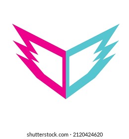 Vector de logotipo de ala, abstracto elegante, sencillo y elegante