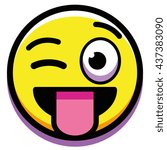 Vector Winking Face Isolated On White Background