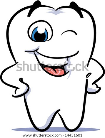 vector winking happy smiling tooth