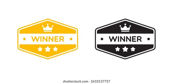 Vector Winner Badge Label on White Background