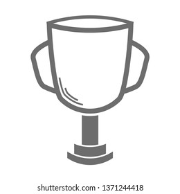 Vector winner cup icon isolated on white background. Flat trophy icon. Simple champion's cup icon in minimalist style. Sport competitions graphic design element, success symbol.