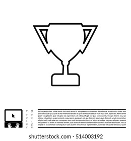 Vector winner cup line Icon