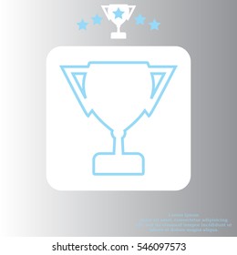Vector winner cup line Icon