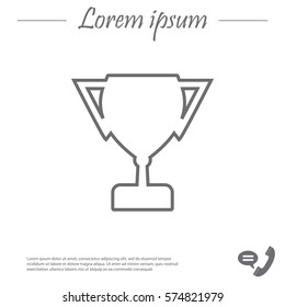 Vector winner cup line Icon