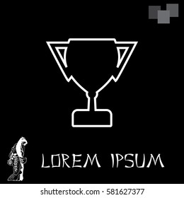Vector winner cup line Icon