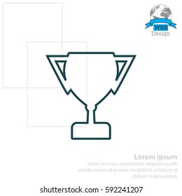 Vector winner cup line Icon