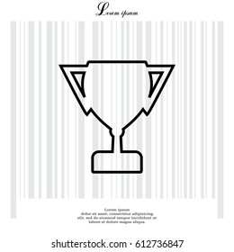 Vector winner cup line Icon
