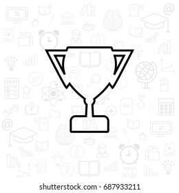 Vector winner cup line Icon
