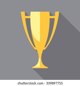 Vector winner cup. Trophy flat icon