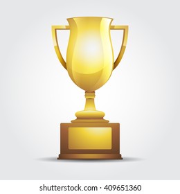 Vector winner golden cup light background
