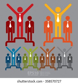 Vector : Winner Infographics Flat Icon, Sign