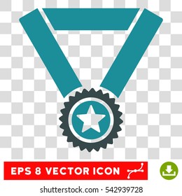 Vector Winner Medal EPS vector pictogram. Illustration style is flat iconic bicolor soft blue symbol on a transparent background.